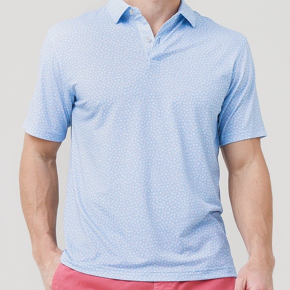Peter Millar Seaside Men's Drirelease Natural Touch Floats‎ Polo size XXL - Picture 1 of 15